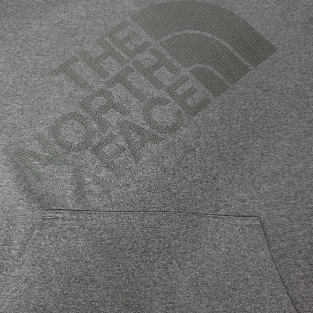 The North Face Hoodie Mens Medium Gray Fleece Pullover Textured Mesh Logo M L
